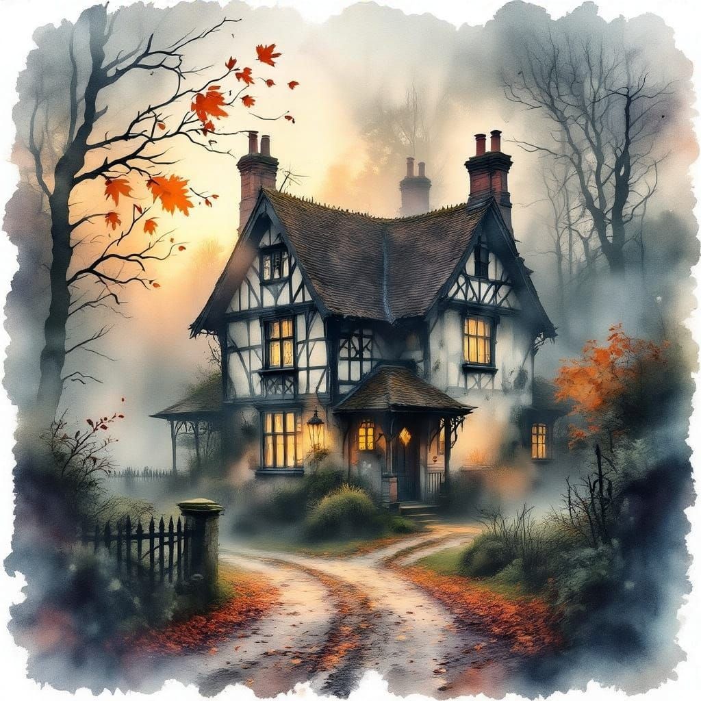 Romantic Victorian Cottage in Autumn Haze