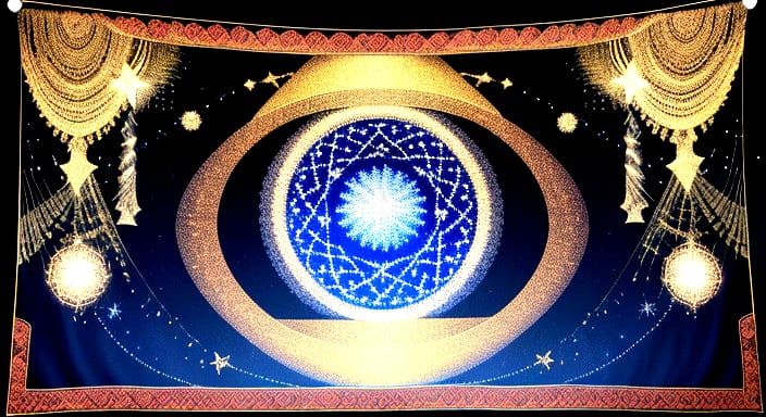 Surreal Christmas Tapestry of Interconnected Stars