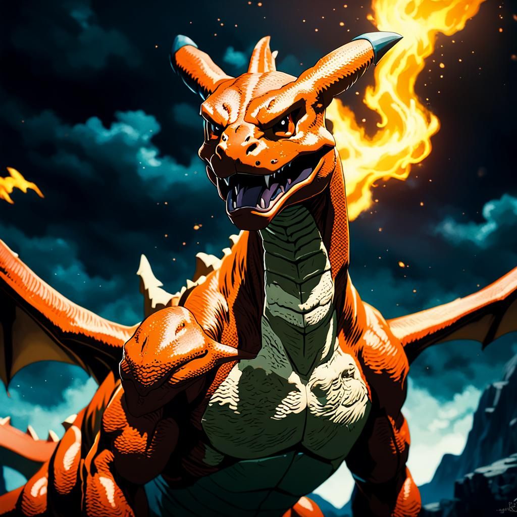 Cinematic Charizard Film Still: Epic and Dramatic