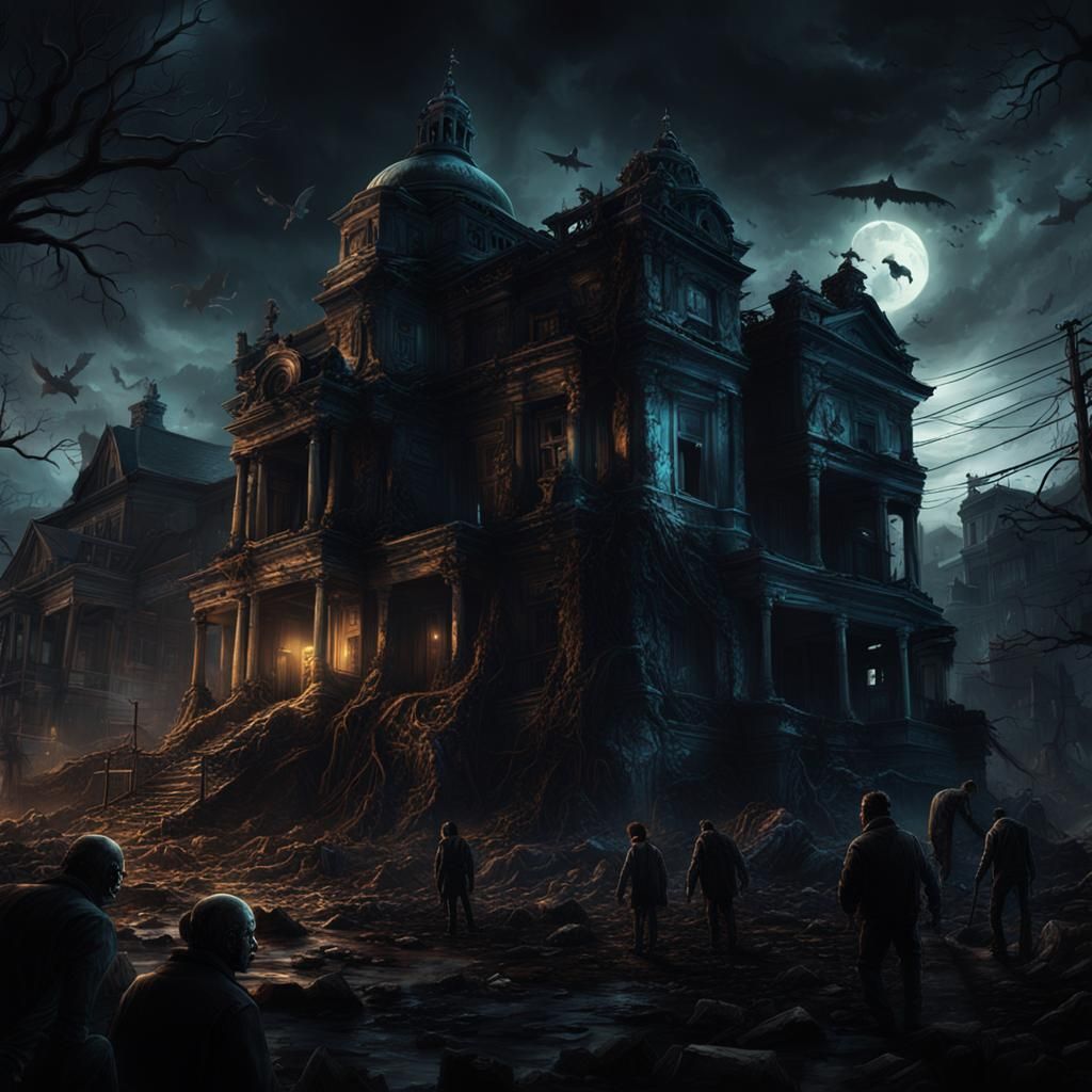 Night of the Living Zombies: Chiaroscuro Digital Painting