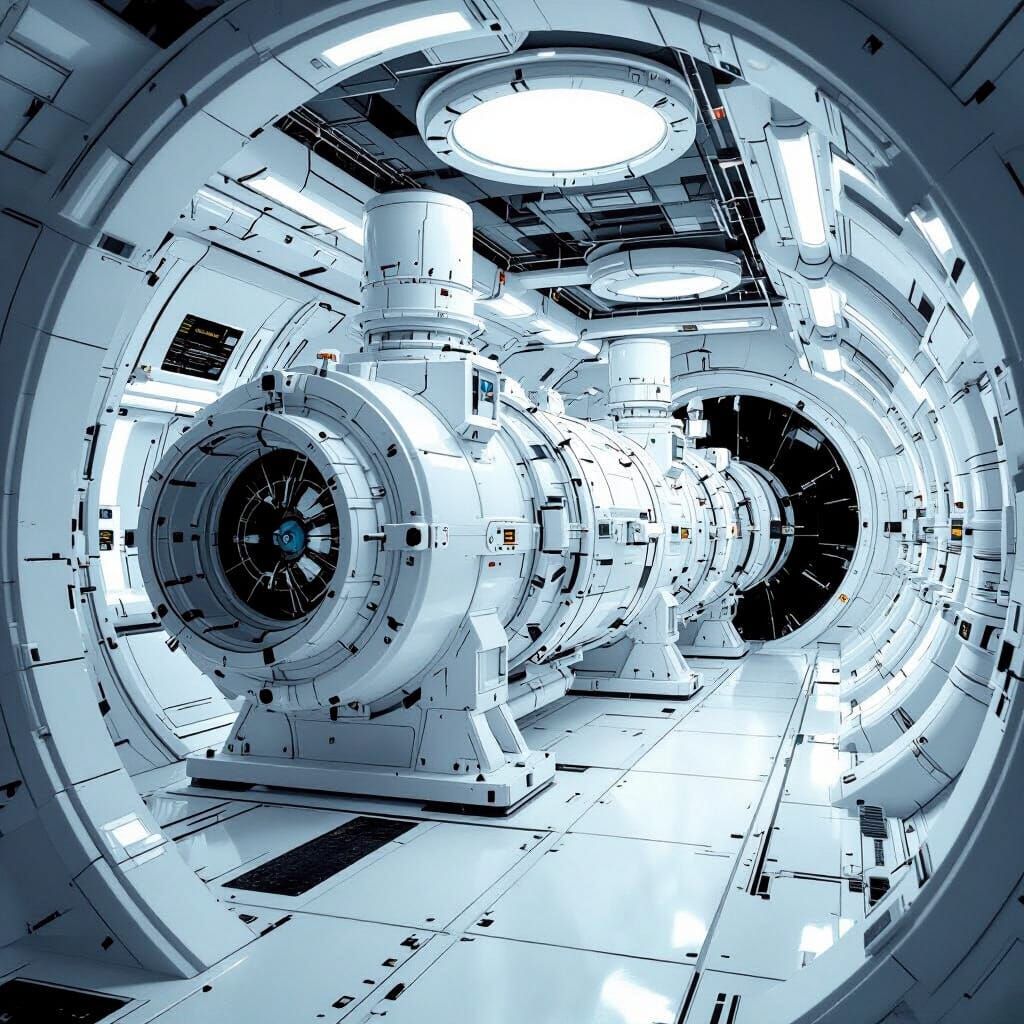 Hyper-Realistic Nuclear Power Plant Interior in Sci-Fi Style