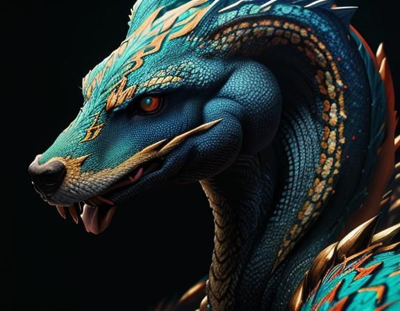 Mage and Hydra in Hyperrealistic Style