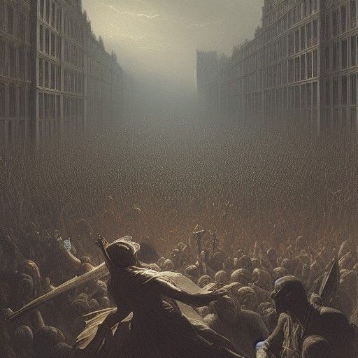 March to Death: Dark Romantic Horror Illustration