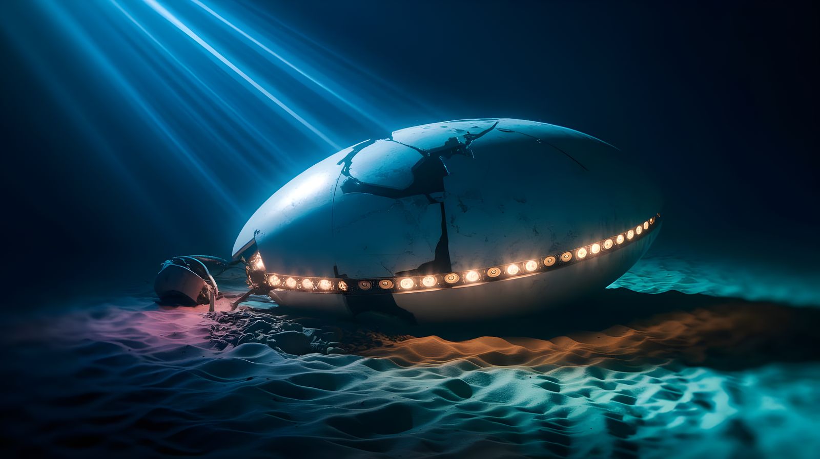 Egg-Shaped UFO Crashes on Ocean Floor
