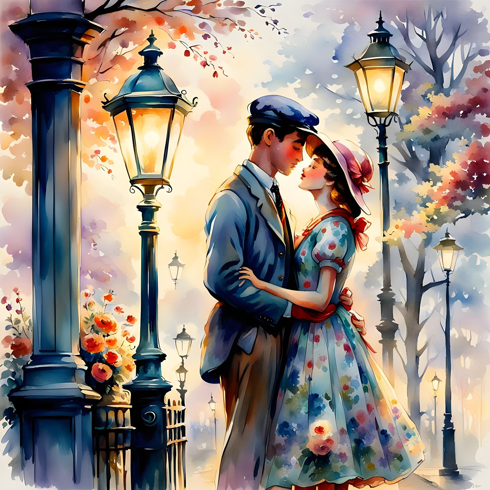 Affectionate Moment in Golden Light