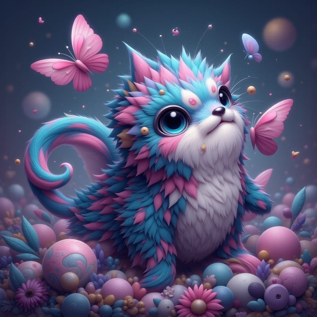 Fantastical Frilled Seal Dream Creature