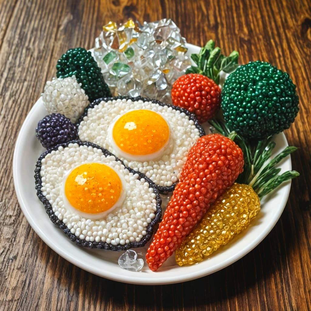 Gemstone Breakfast: Whimsical Glass Food Still Life