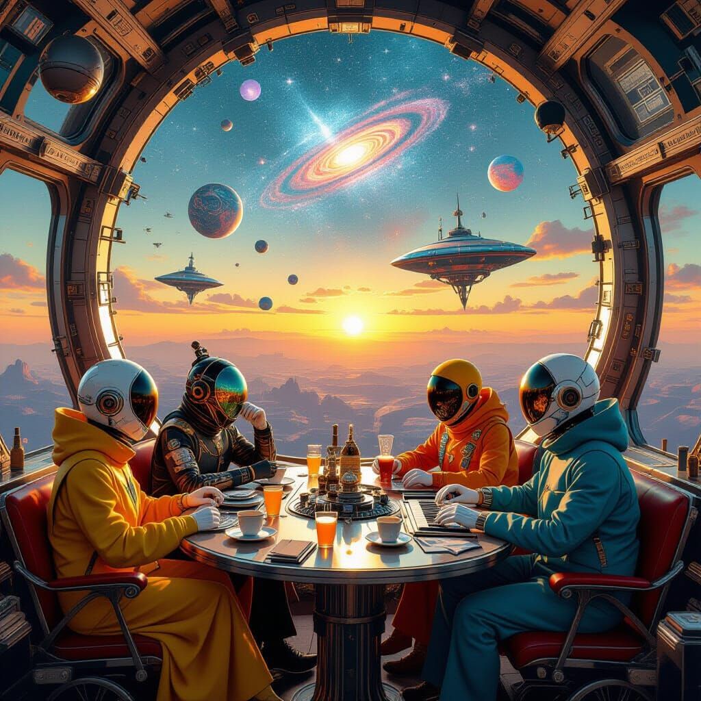 Psychedelic Utopia at Galaxy's End: Sacred Geometry Art