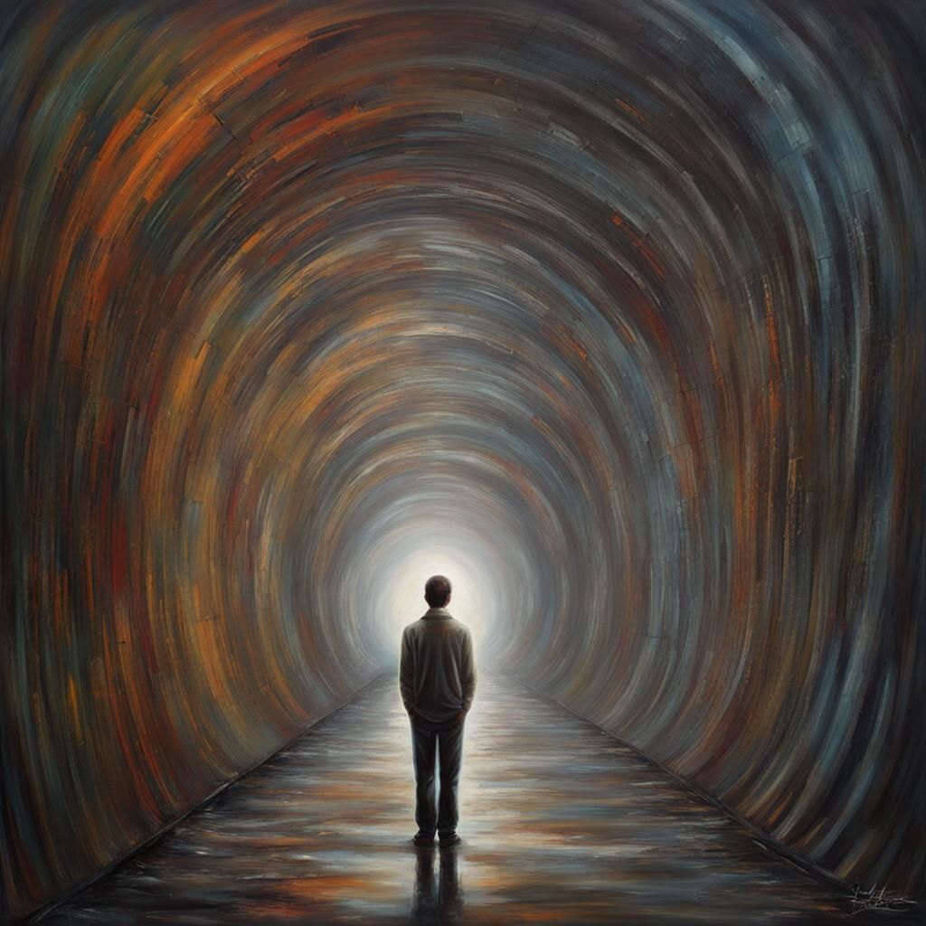 Fantastical Empty Tunnel of Words in Detailed Matte Painting