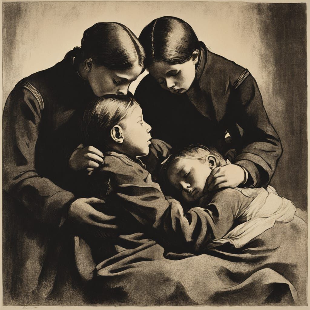 Little Siblings Comfort Their Sick Sister in Tender Scene