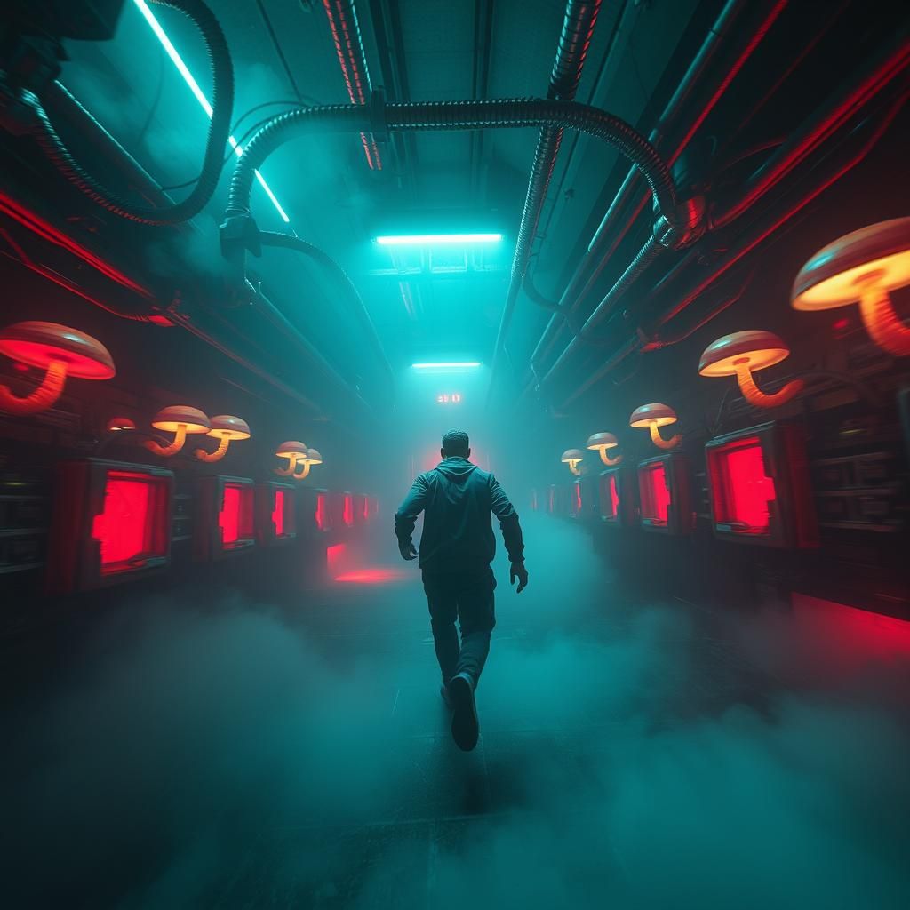 Underwater Horror Research Lab in Retro Style