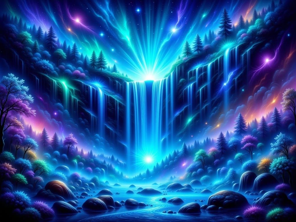 Glittering waterfall 2