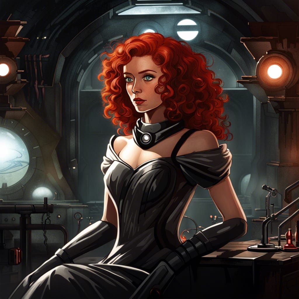 Sci-Fi Damsel in Distress in Noir Style