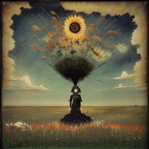 Sun, Clouds, Flowers, and Grass in 3D Rendered Style