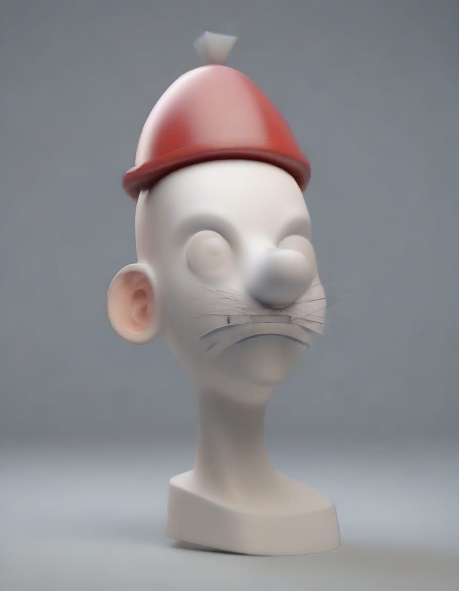 Cartoon Birdcage Bauhaus Portrait in Dynamic Lighting