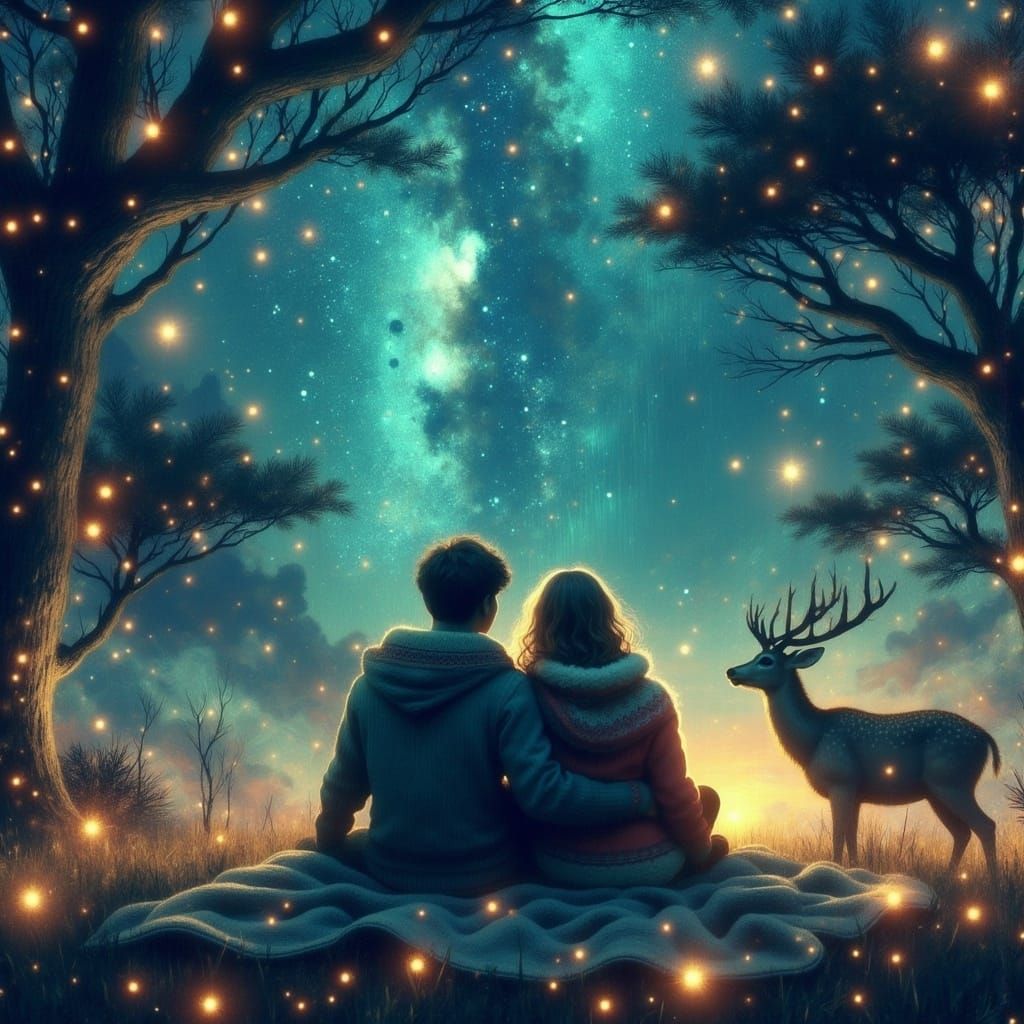 Enchanted Stargazing: A Fantasy Concept Art Piece