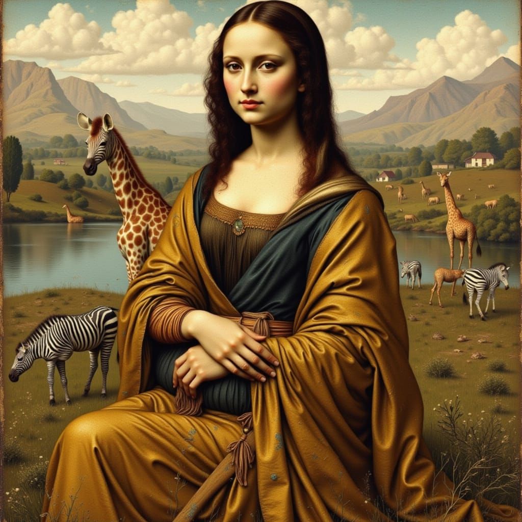 Mona Lisa's African Safari Adventure in Animal Print