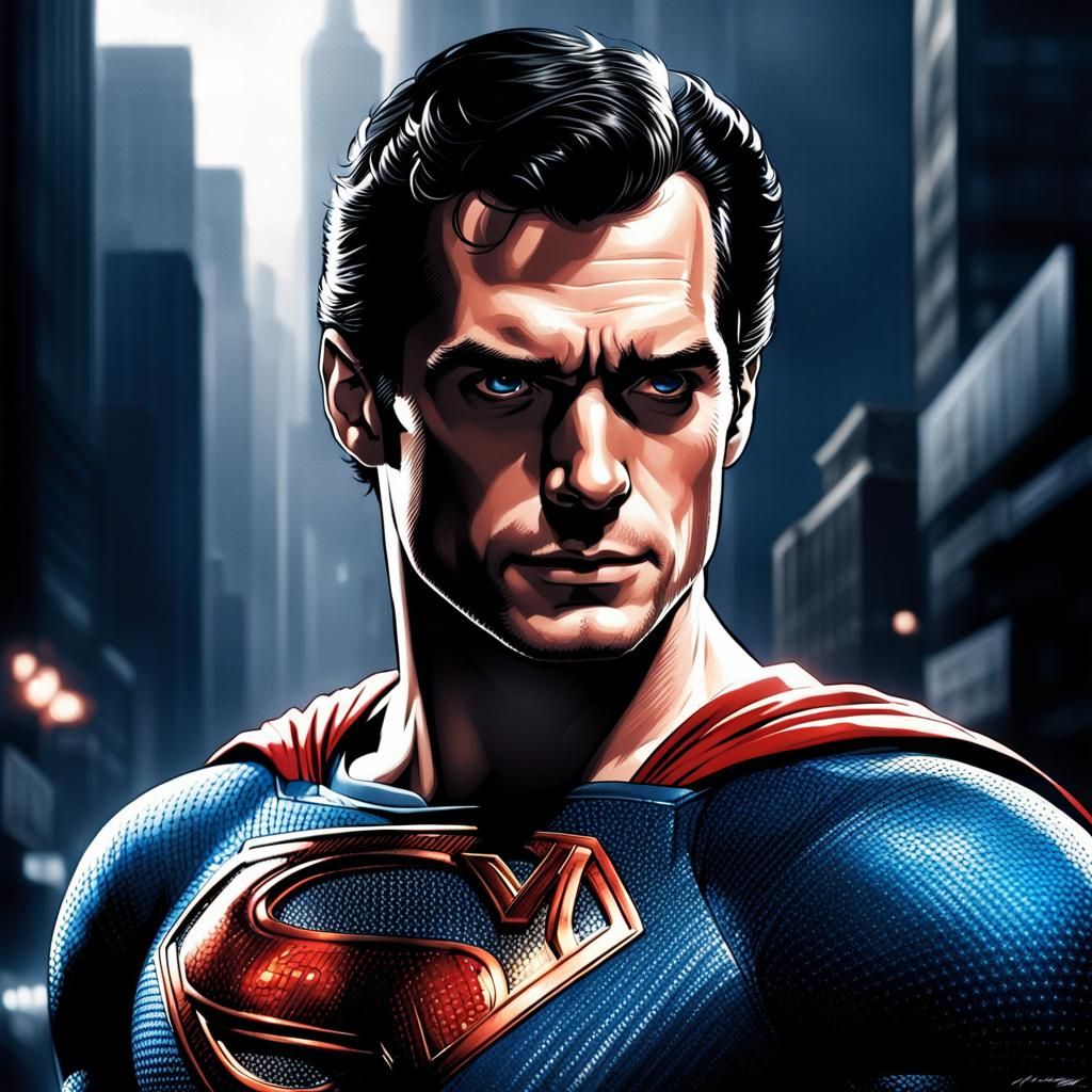 Henry Cavill as Superman: Comic Book Art Portrait
