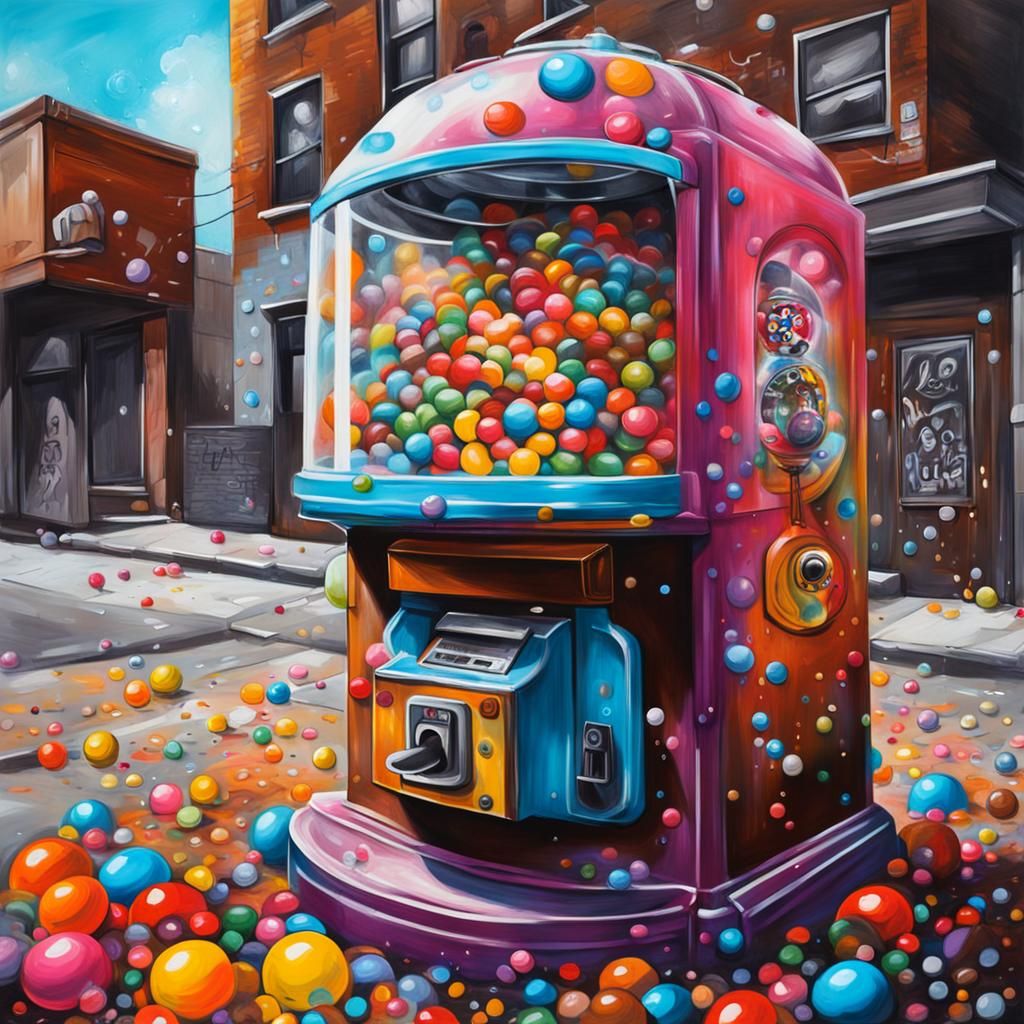 Child in Gumball Machine, Graffiti Street Art