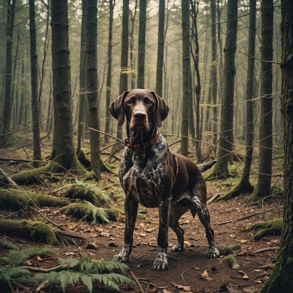 German Shorthaired Pointer in Cinematic Hunt Scene