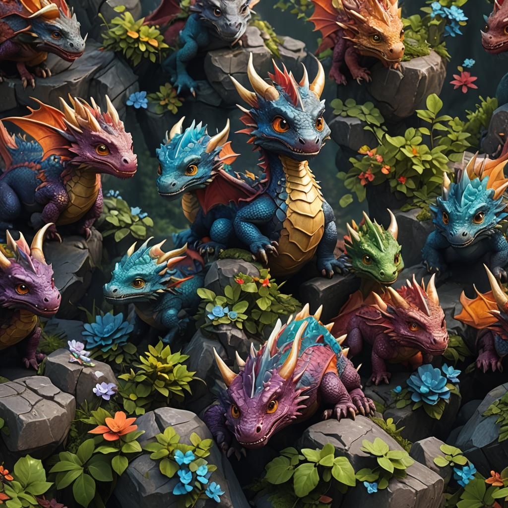 Cute Dragon Fantasy Concept Art in 8k