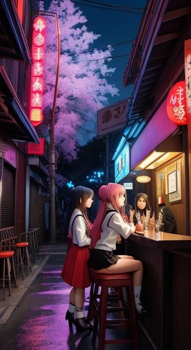 Anime Style: Three Sisters Celebrate Birthday