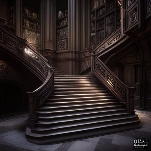 Endless Staircase in Dark Fantasy Style