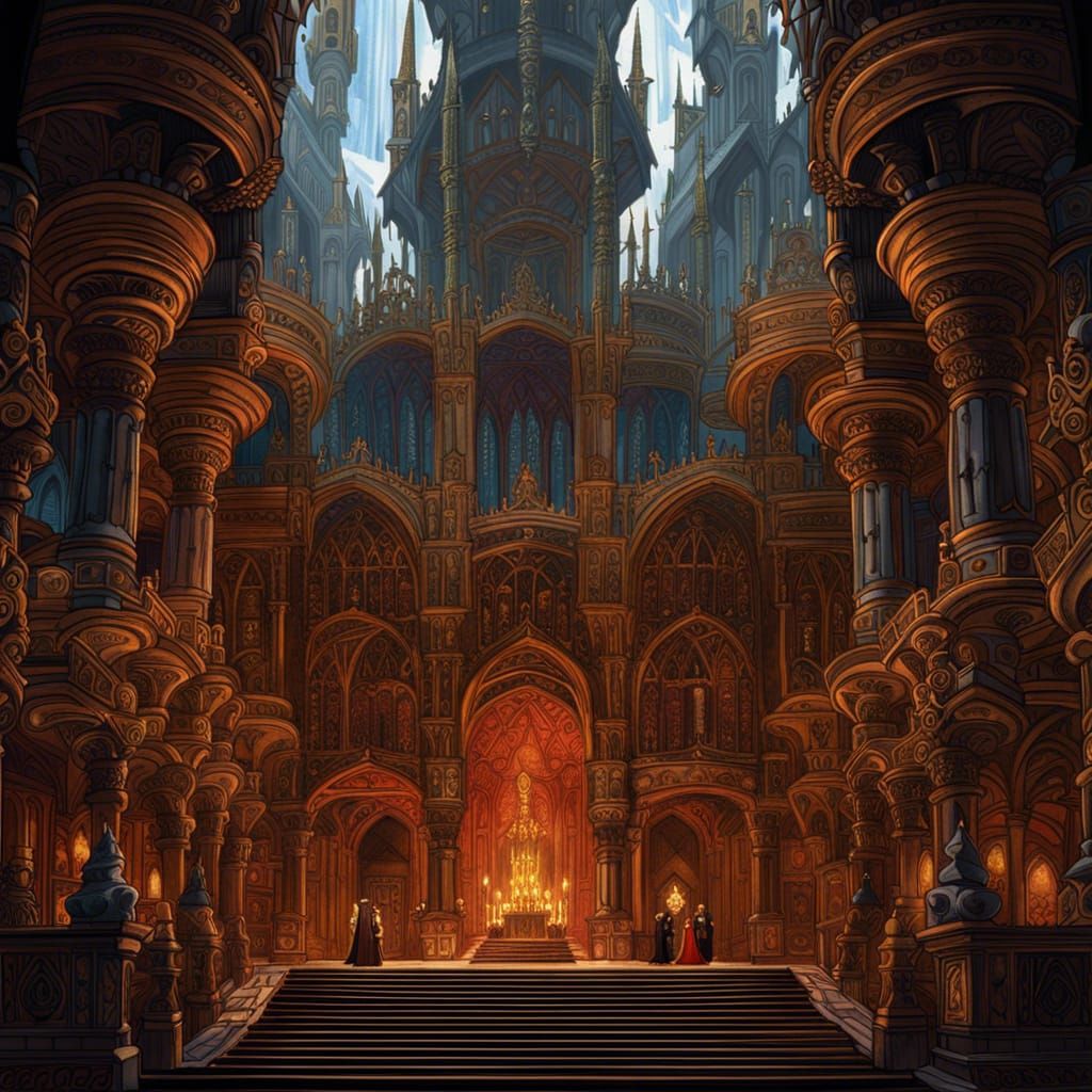 Epic Medieval Throne Room Drawing