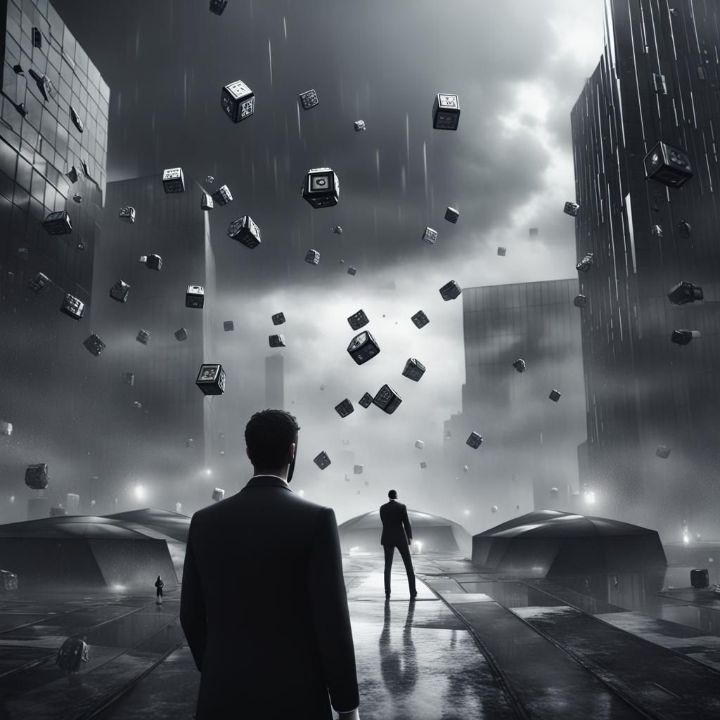 Futuristic Cityscape with Snake Eye, 3D Render