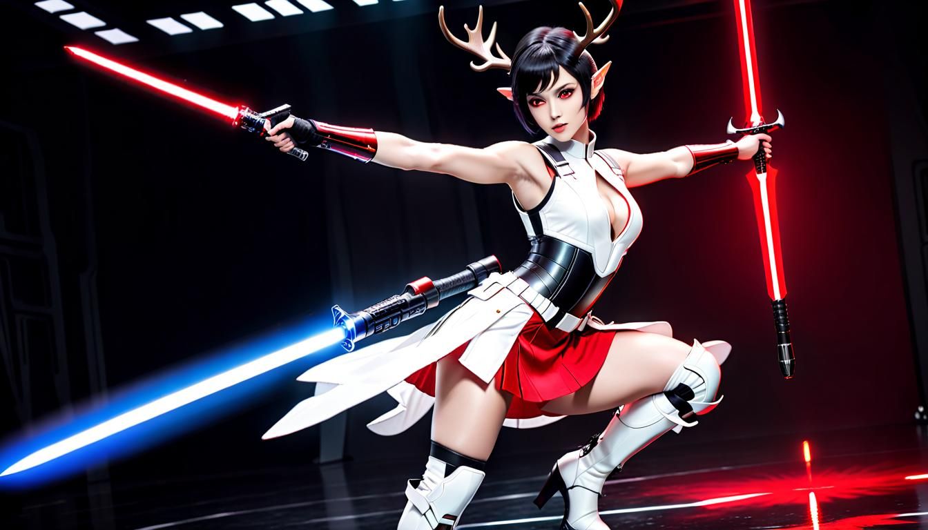 Backdoor shooting sabers in a Liminal space