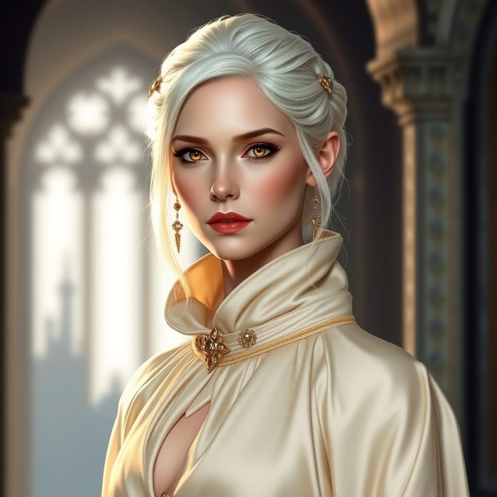 Elegant Altmer Woman in Art Nouveau Style