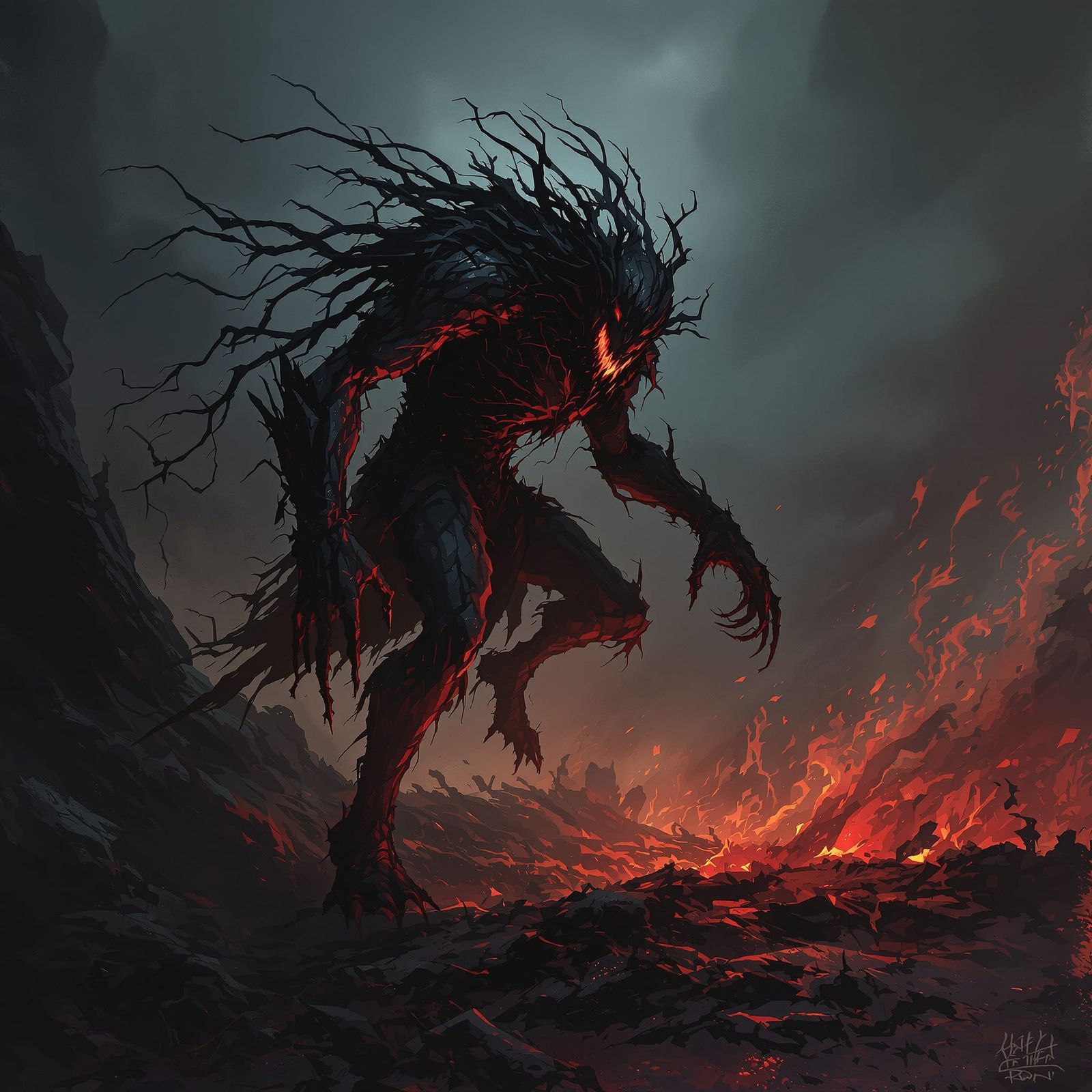 Dark Fantasy Landscape in Grimdark Style