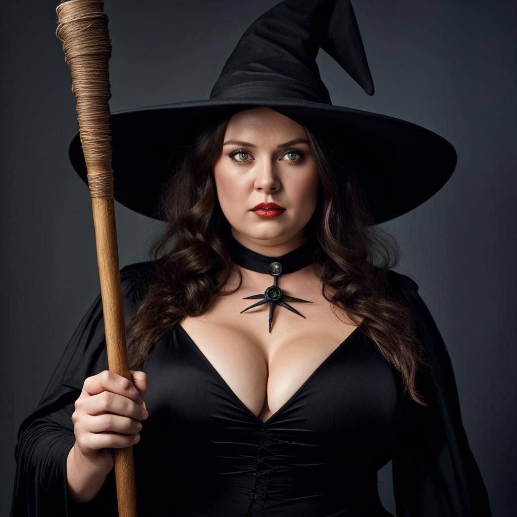 Portrait of a Witch with Magic Staff