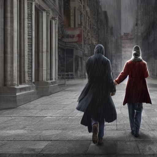 Protective Figure in Vivid Digital Art With Intense Lighting