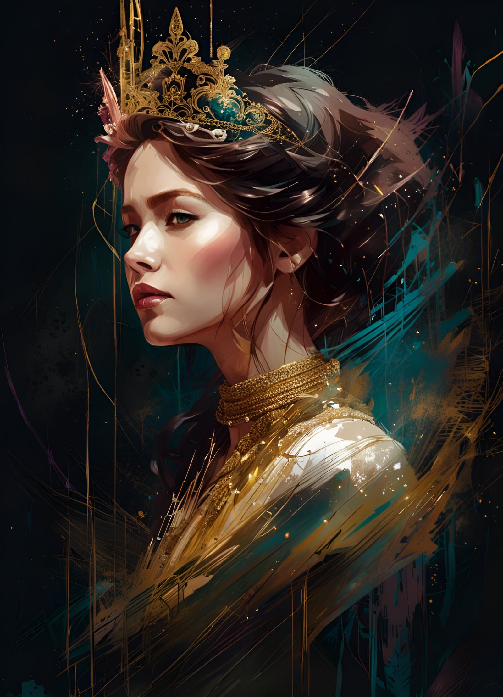 Gorgeous Princess Portrait with Shiny Aura