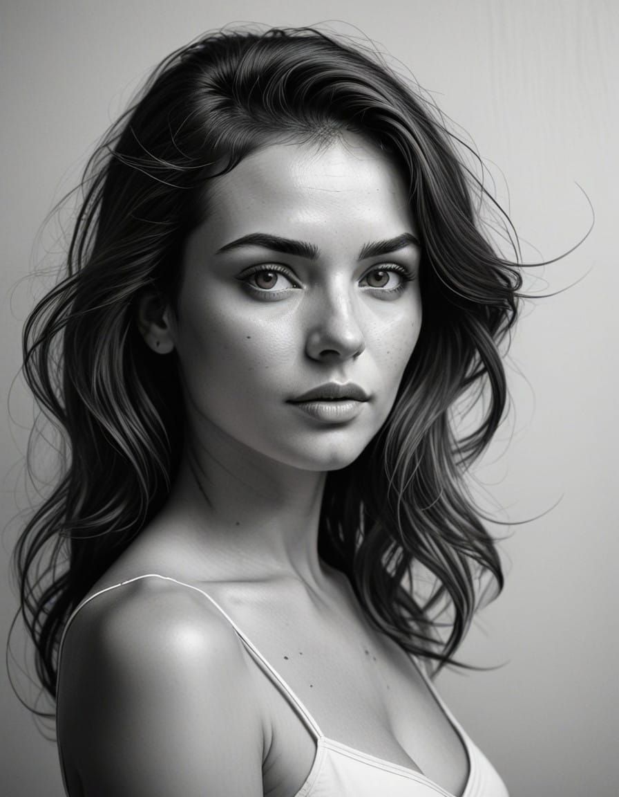 Elegant Black and White Portrait of a Woman