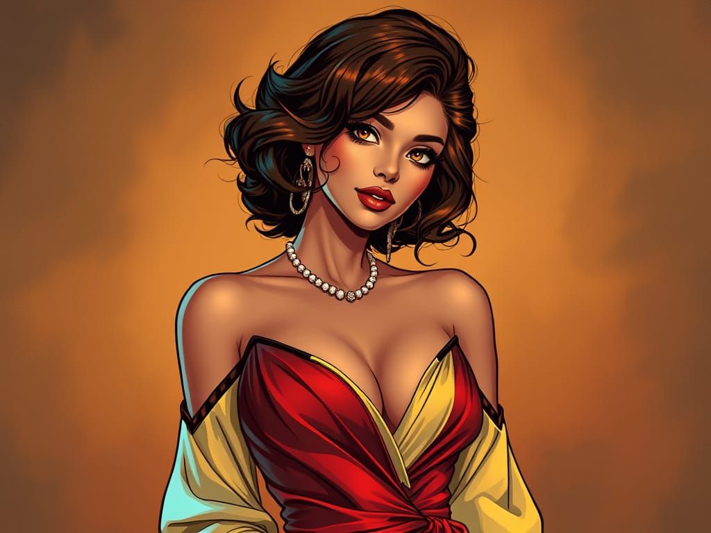 Vibrant Sepia Portrait of Brigitte Bardot as Zendaya