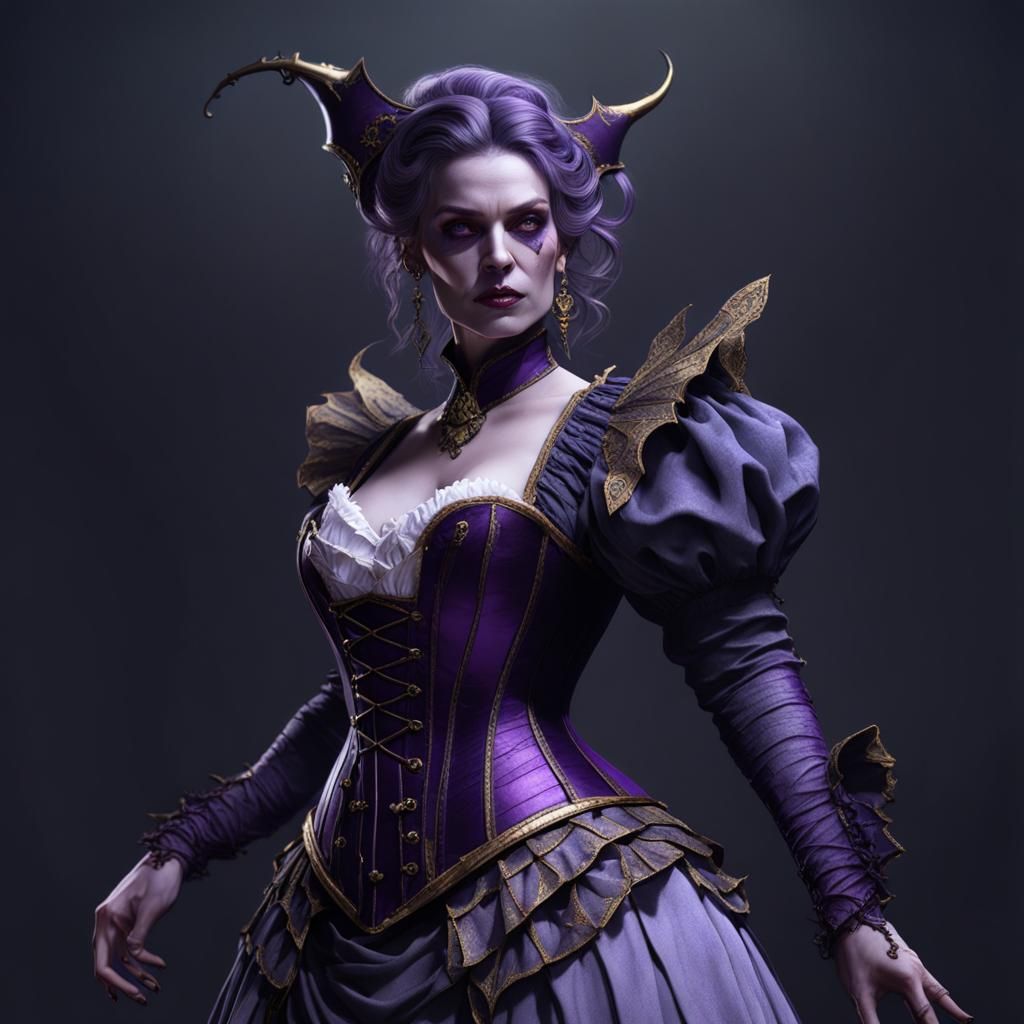 Dark Fantasy Witch in Victorian Corset