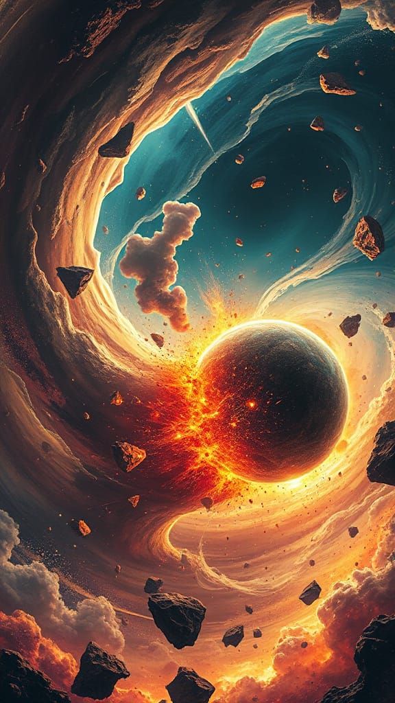 Cosmic Cataclysm in Swirling Vortex of Planetary Chaos