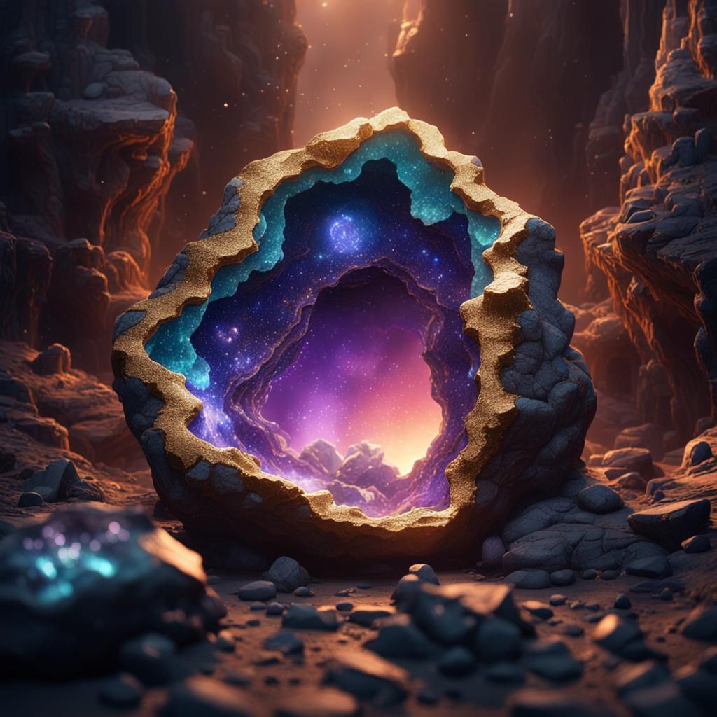 Sparkling Geode: Detailed Fantasy Concept Art
