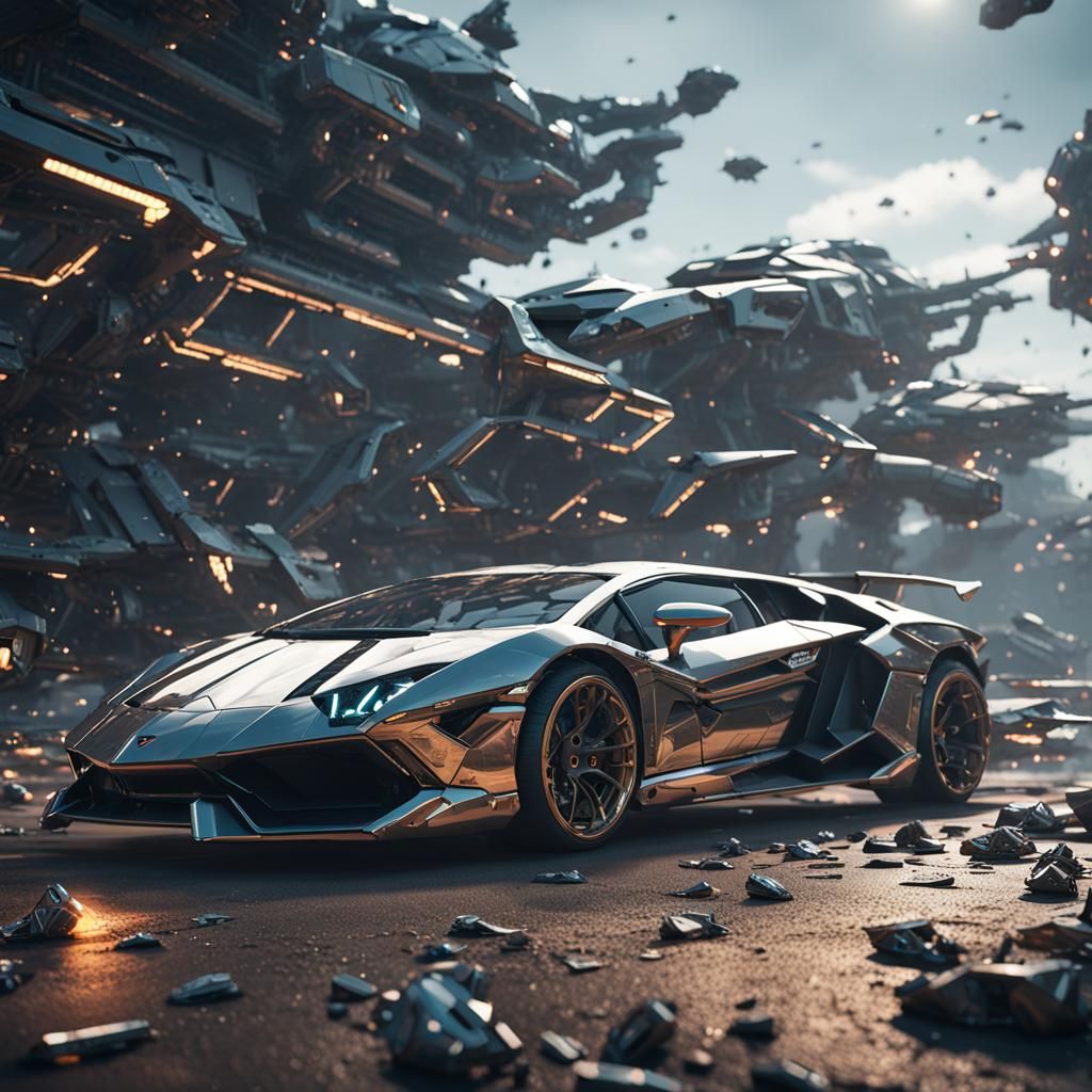 Futuristic Lamborghini with Intricate Sci-Fi Details