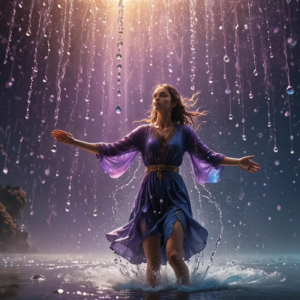 Water Droplet Person: Fantasy Concept Art