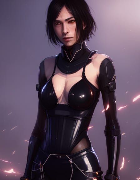 Rukia Kuchiki in Cyberpunk Lightning Outfit