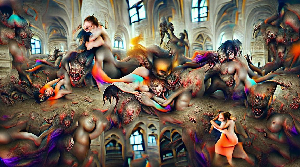 Demons Attack Nude Women: Gothic Unreal Engine Nightmare