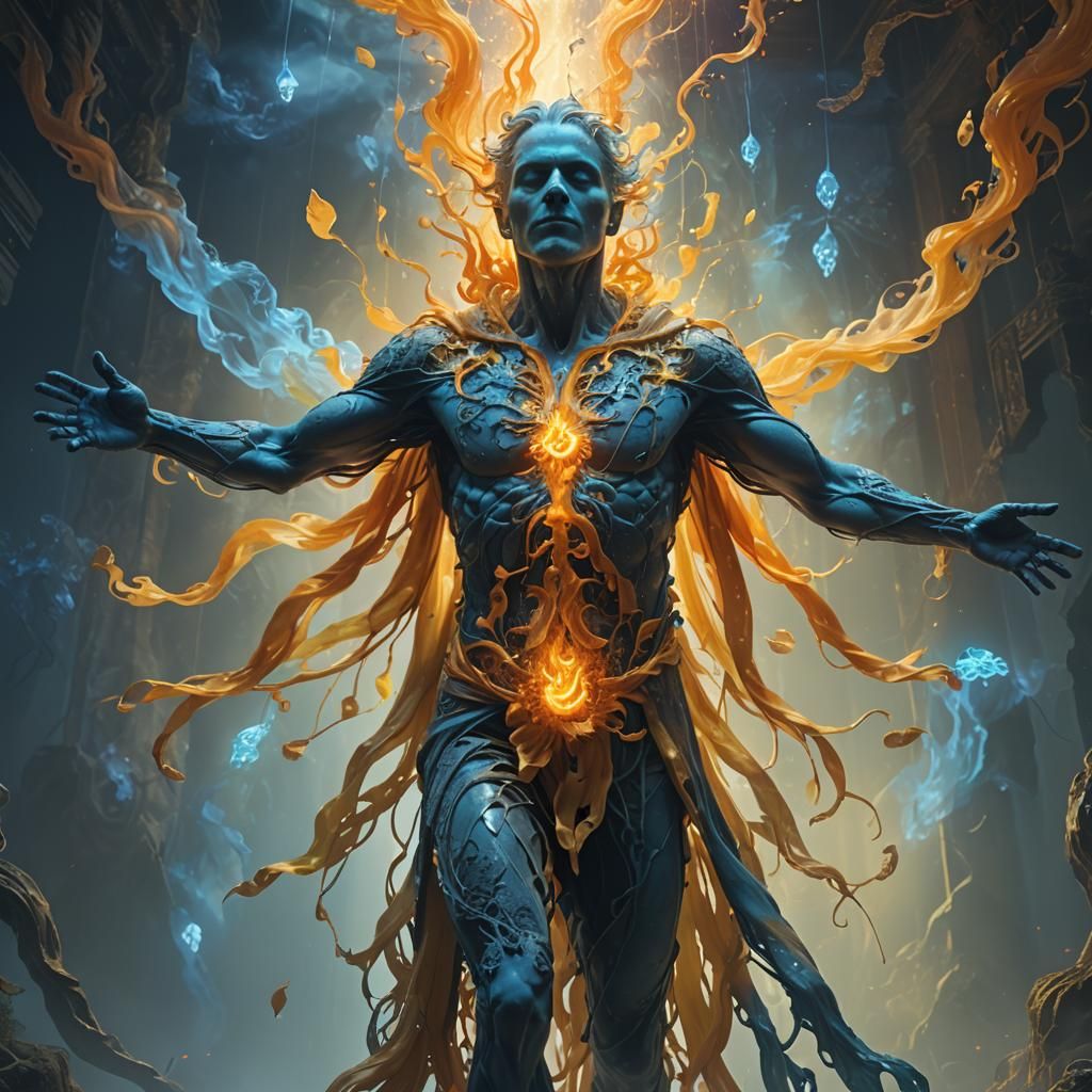 Spectral Soul Ascending in a Vibrant 3D Environment