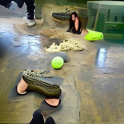 Alligator with Ball - AI Image Generation Fail