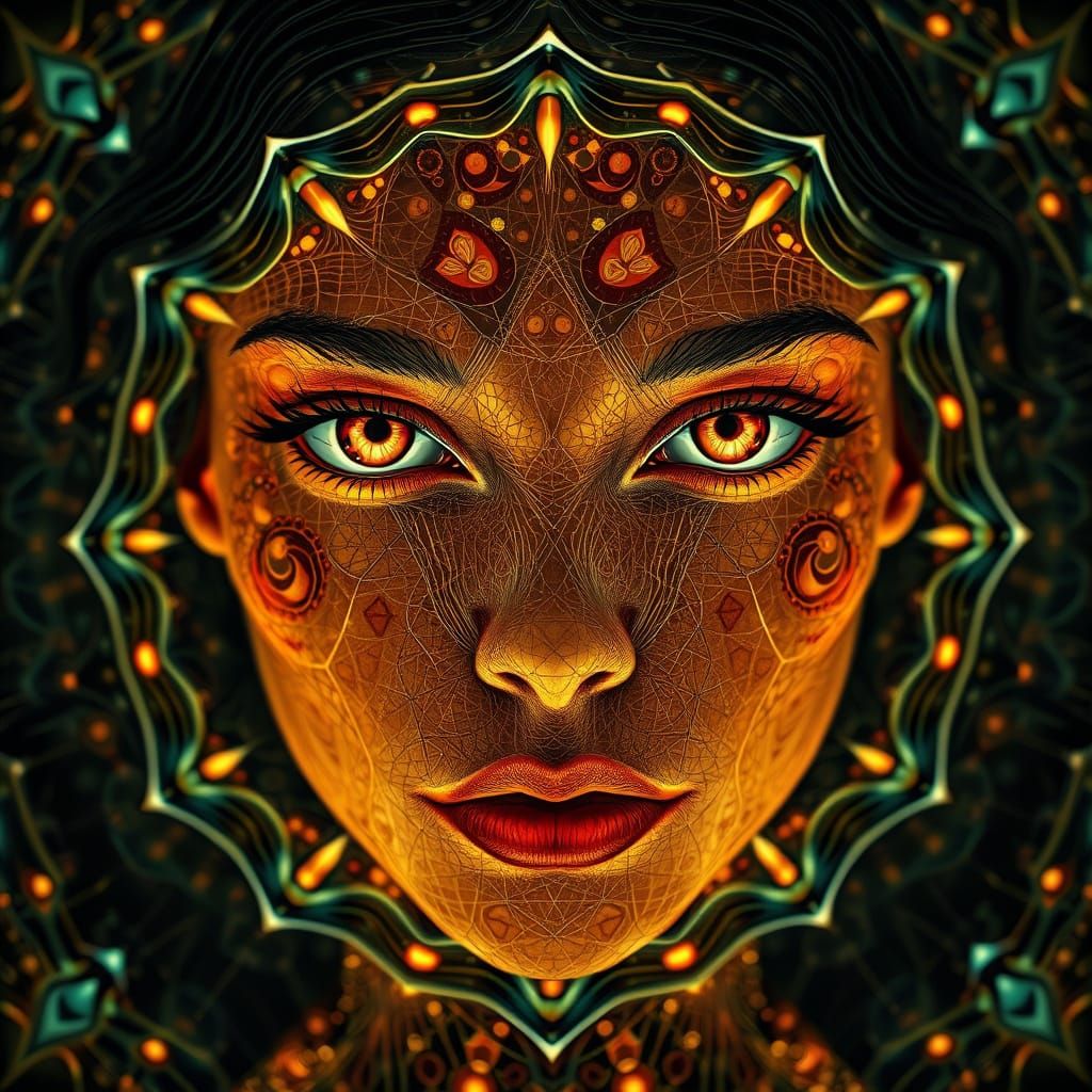 Surreal Portrait in Art Deco Style