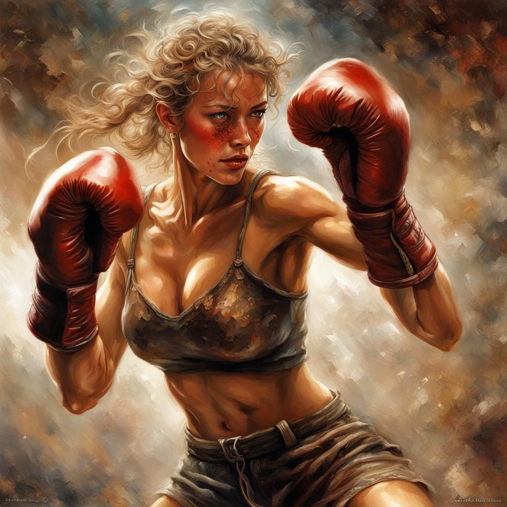 French boxing fighter in match