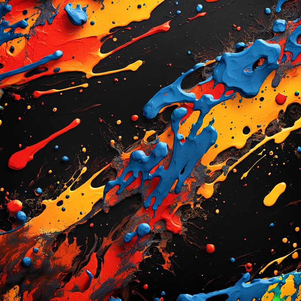 Dynamic Ink Splatter Logo in Abstract Expressionism