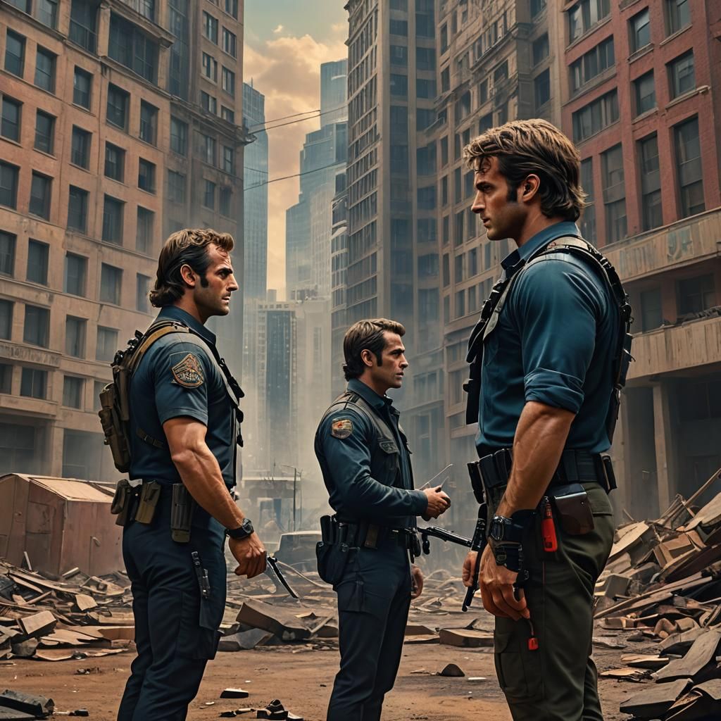 Macron and Rambo Face-Off: Photorealistic Concept Art